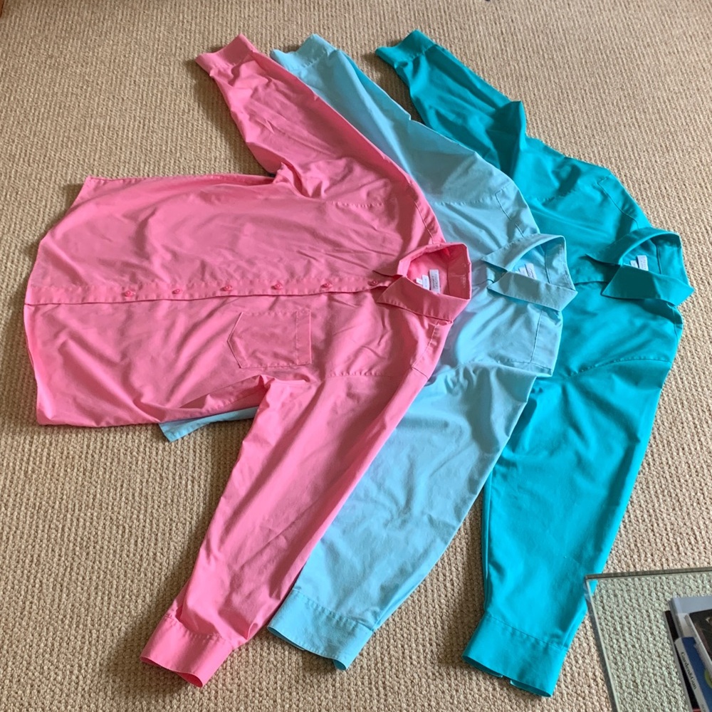Foxcroft Women's Blouses in Pink, Light Blue, and Teal